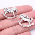 30x23mm 3.91g Antique Silver Zinc Alloy Rocking Horse Charm Pendant for DIY Necklace Bracelet Jewelry