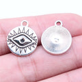 19x16mm 1.44g Antique Silver Zinc Alloy Eye Charm Pendant for DIY Necklace Bracelet Jewelry