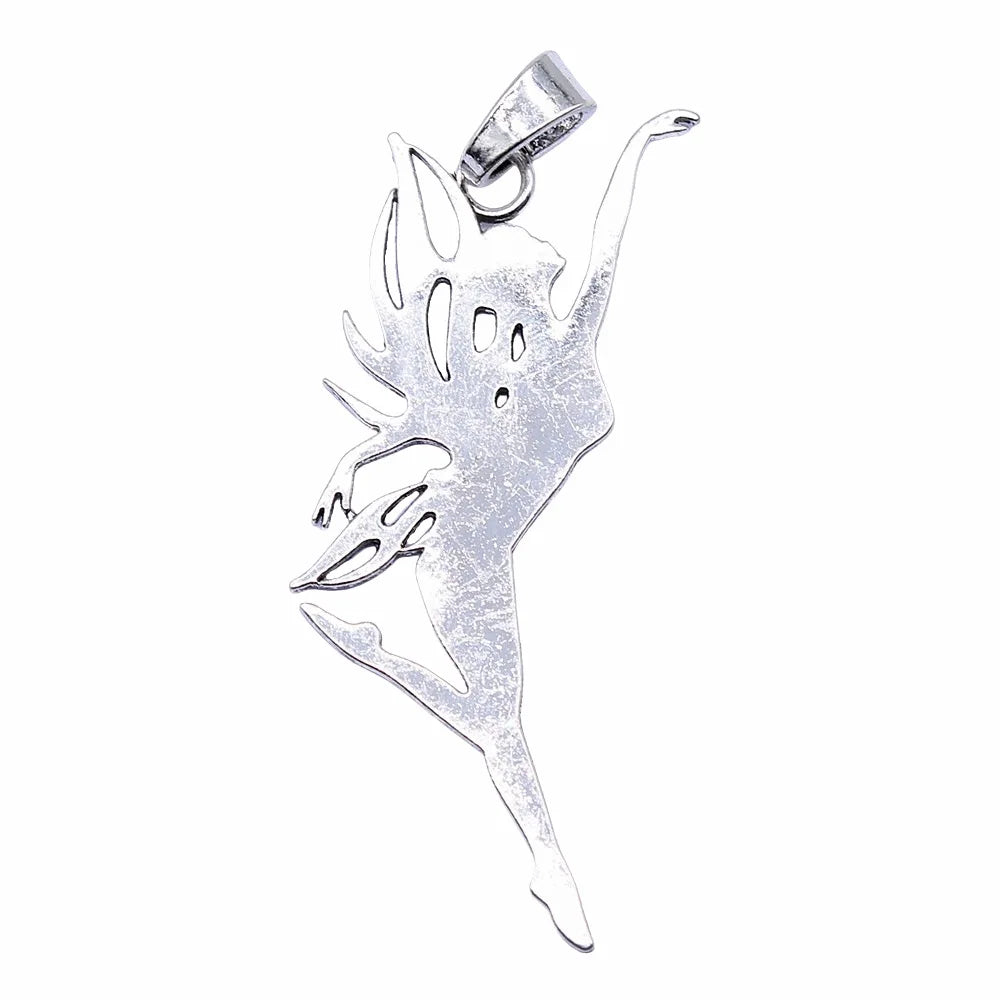 87x30mm 11.3g Antique Silver Zinc Alloy Dancer Fairy Charm Pendant for DIY Necklace Jewelry Making