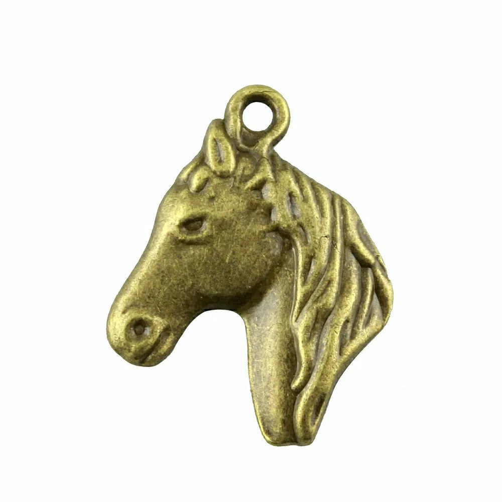 28x22mm 2.1g Multicolor Zinc Alloy Horse Head Charm Pendant for Necklace Bracelet Making