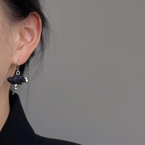 Copper Asymmetric Cloud Drop Earrings Sweet Cool Geometric Fashion Jewelry