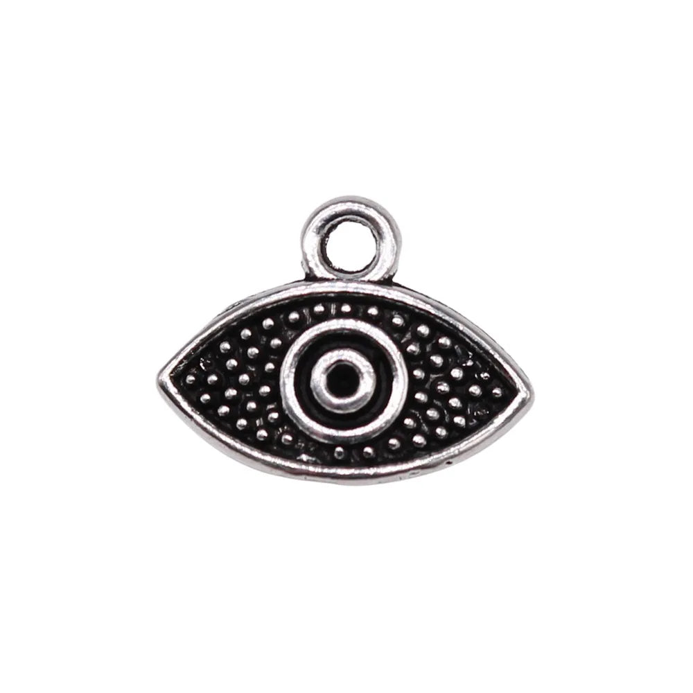 15x12mm 0.92g Antique Silver Zinc Alloy Eye Charm Pendant for DIY Necklace Bracelet Jewelry Making