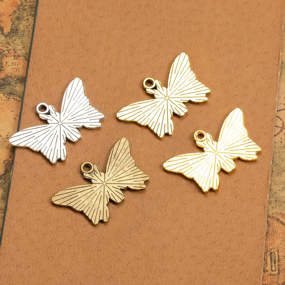 30x19MM Zinc Alloy Butterfly Charm Pendant for DIY Necklace Bracelet Jewelry Making