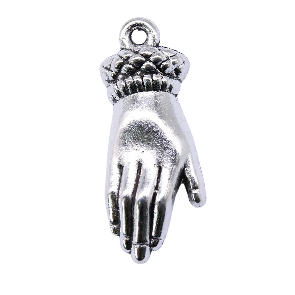 26x10mm 2g Zinc Alloy Palm Hand Charm Pendant for DIY Necklace Bracelet Jewelry Making