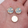 17x14mm 1.4g Multicolor Zinc Alloy Geometric Mosaic Square Triangle Round Charm Pendant for DIY Jewelry