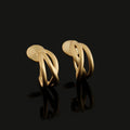 Elegant Matte Gold Alloy Twisted Hoop Stud & Clip On No Piercing Commuter Minimalist Metal Earrings