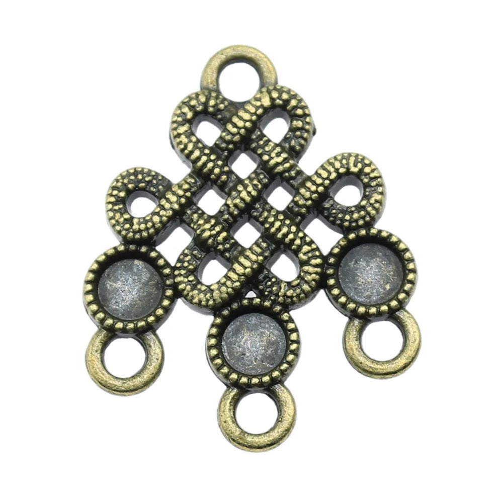 26x21mm 2.6g Multicolor Zinc Alloy Hollow Earring Connector Charms for DIY Earrings