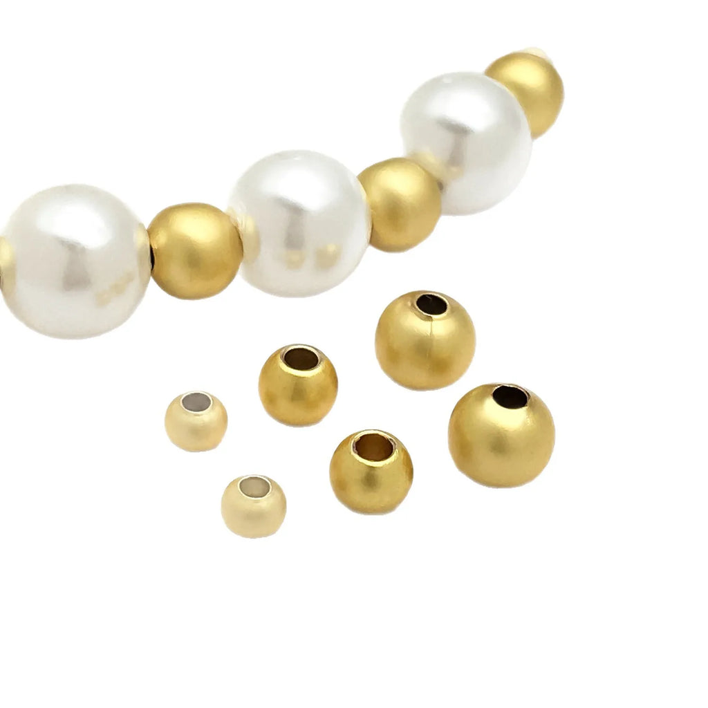 Matte Gold Copper Alloy Round Spacer Beads for Necklace and Bracelet Jewelry Making