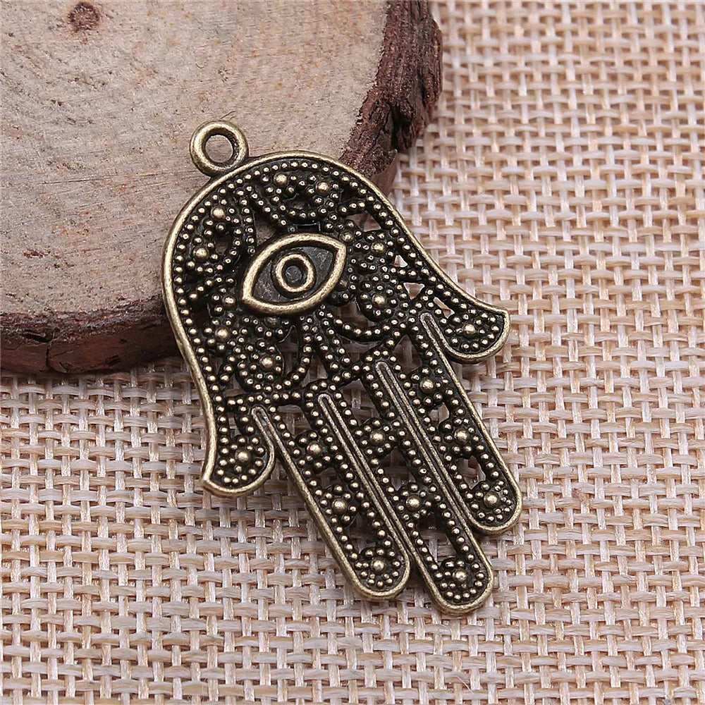 42x28mm 4.4g Multicolor Zinc Alloy Eye Palm Charm Pendant for Necklace Bracelet Jewelry Making