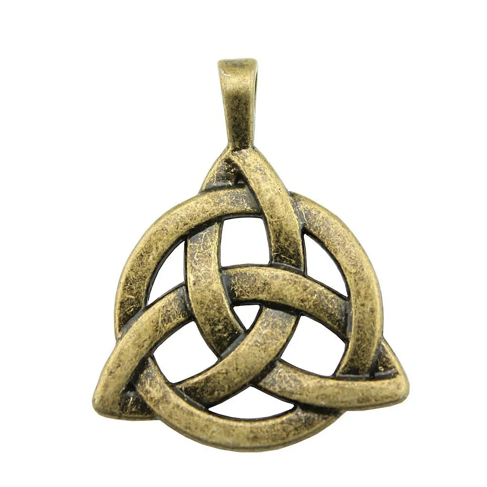 35x27mm 5.4g Multicolor Zinc Alloy Celtic Amulet Celtic Knot Charm Pendant for DIY Necklace Bracelet Making