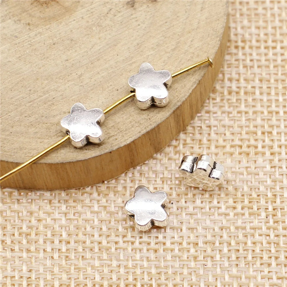 7mm 0.7g Antique Silver Zinc Alloy Flower loose metal beads for DIY bracelet necklace making