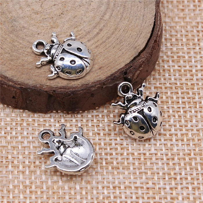 16x14mm 1.4g Multicolor Zinc Alloy Ladybug Charm Pendant for Necklace Bracelet Jewelry Making