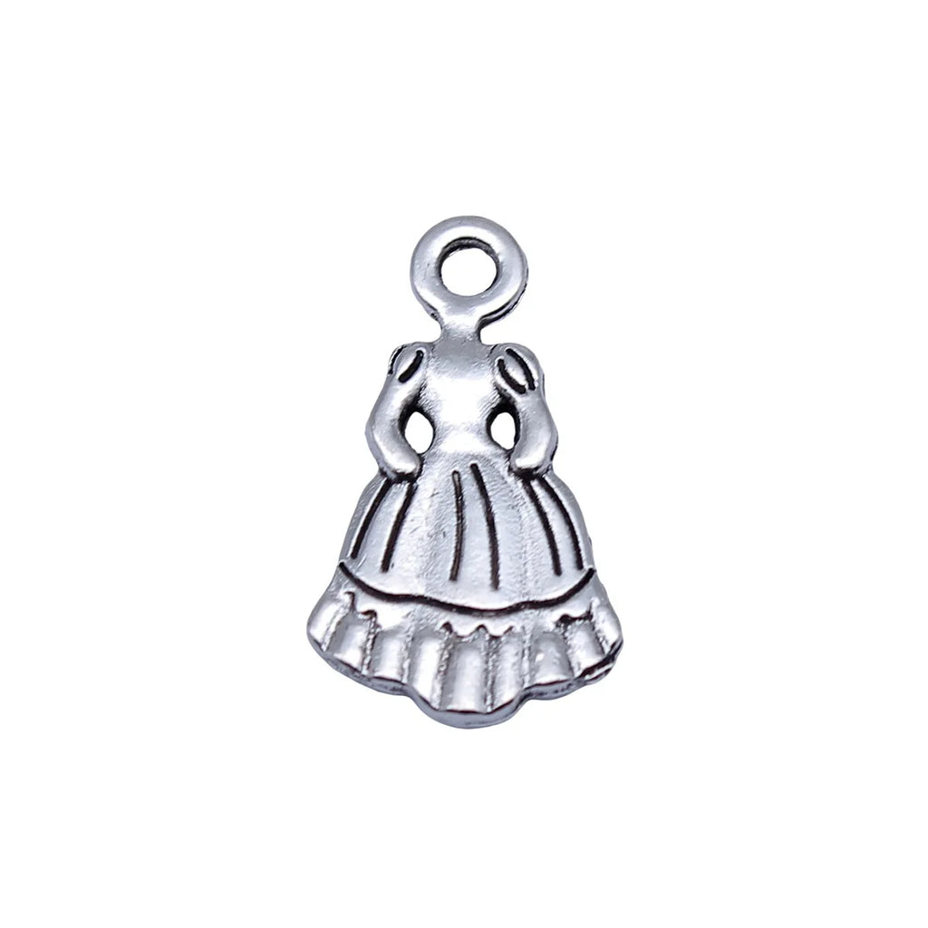 22x12mm 1.25g Antique Silver Zinc Alloy Dress Charm Pendant for DIY Jewelry and Garment Decoration