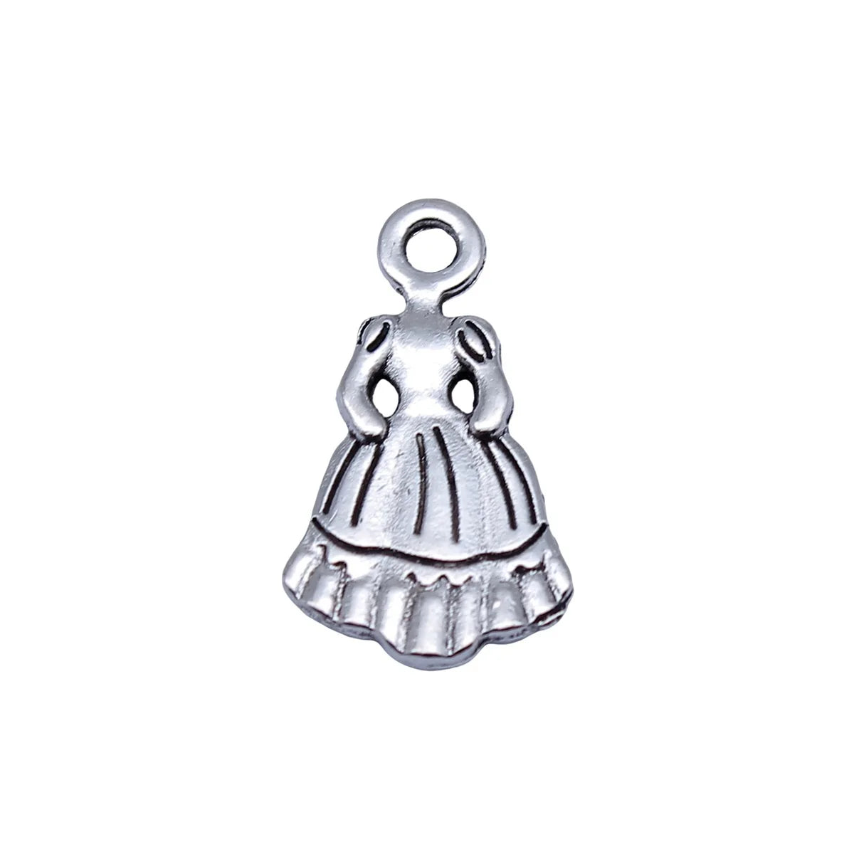 22x12mm 1.25g Antique Silver Zinc Alloy Dress Charm Pendant for DIY Jewelry and Garment Decoration