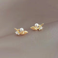 Light Luxury Micro Pave Zircon 14K Plated Copper Whale Stud Earrings