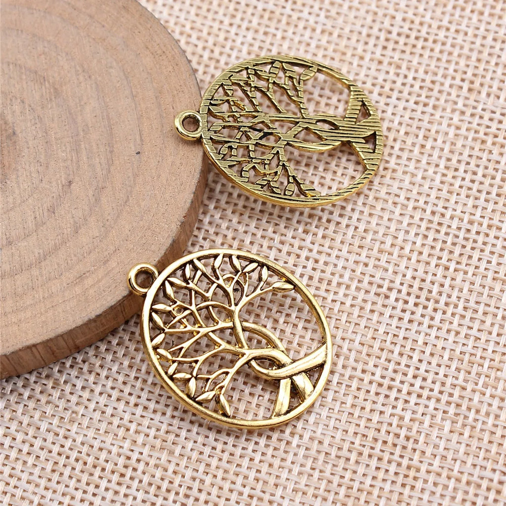 31x24mm 2.5g Multicolor Zinc Alloy Tree of Life Charm Pendant for DIY Necklace Bracelet Making