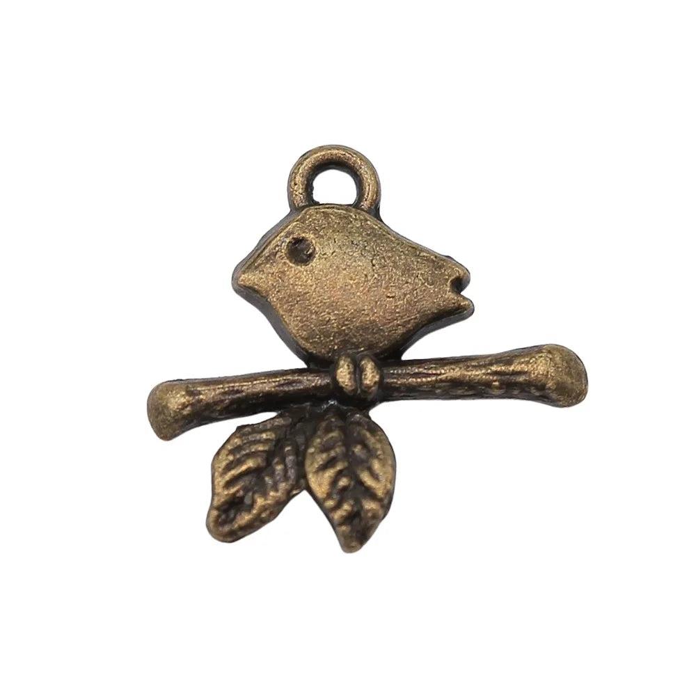 17x16mm 0.8g Multicolor Zinc Alloy Bird Charm Pendant for DIY Necklace Bracelet Jewelry Making
