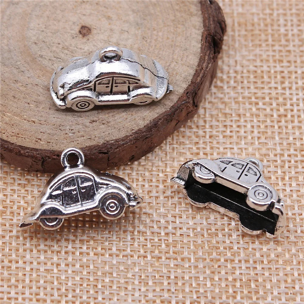 23x15mm 3.1g Multicolor Zinc Alloy 3D Car Charm Pendant for DIY Vehicle Theme Jewelry Making