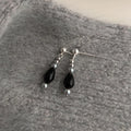 Minimalist Glass Crystal Round Bead Teardrop Geometric Drop Earrings For Women