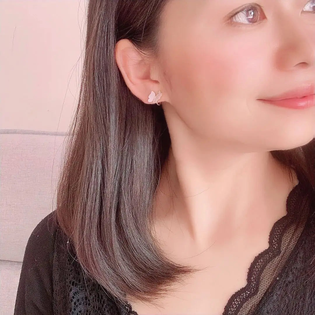 Elegant White Butterfly Zircon Gold Alloy Spiral Stud & Clip On No Piercing Fairy Forest Earrings