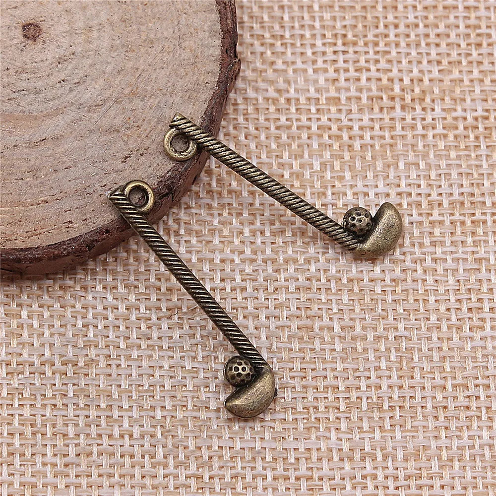 32x8mm 1.2g Multicolor Zinc Alloy Golf Club Charm Pendant for DIY Sports Necklace Bracelet Making