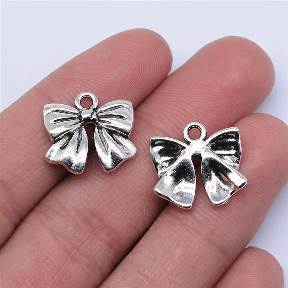 17x16mm 1.7g Multicolor Zinc Alloy Bow Butterfly Charm Pendant for DIY Bracelet Necklace Jewelry Making