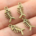 16mm 0.3g Multicolor Zinc Alloy Fish Bone Charm Pendant for DIY Bracelet Necklace Jewelry Making