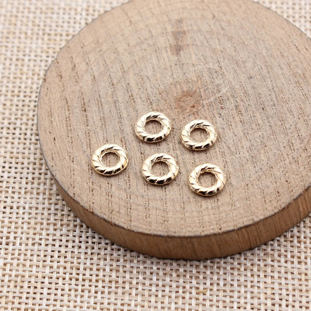 7.8x7.8x1.7mm 0.34g Multi Color Zinc Alloy Round Ring Spacer Beads for Garment and DIY Jewelry Making