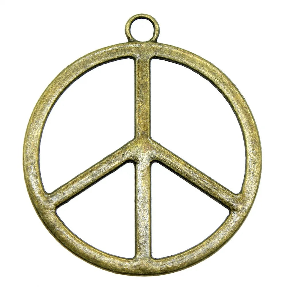 42mm 5.3g Multicolor Zinc Alloy Peace Symbol Charm Pendant for DIY Necklace Bracelet Jewelry