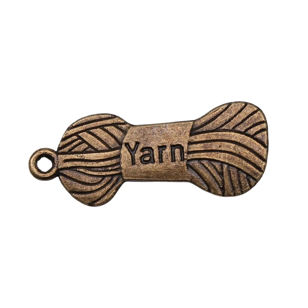 31x12mm 1.9g Multicolor Zinc Alloy Yarn Charm Pendant for DIY Knitting Theme Jewelry Making