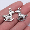 23x21mm 1.3g Antique Silver Zinc Alloy Rocking Horse Charm Pendant for DIY Jewelry Making