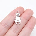 20x10mm 0.83g Antique Silver Tone Zinc Alloy Dog Charm Pendant for DIY Necklace Bracelet Jewelry Making