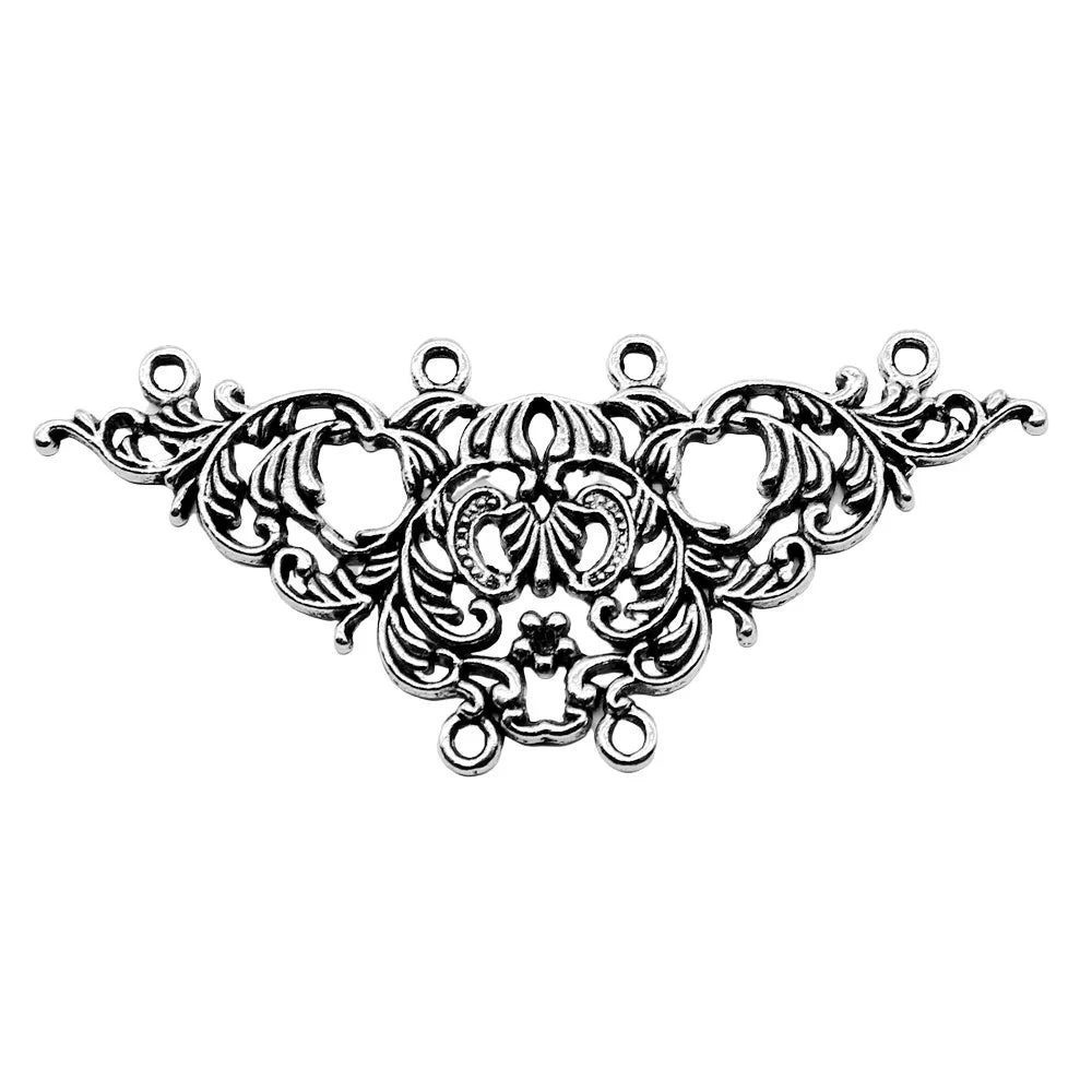 66x30mm 7.5g Antique Silver Zinc Alloy Necklace Connector Charm for DIY Pendant Jewelry Making