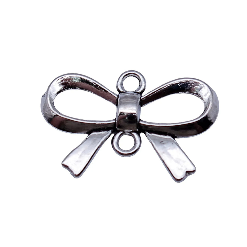 21x14mm 0.9g Antique Silver Zinc Alloy Bowknot Butterfly Connector Charm for DIY Bracelet Jewelry Making