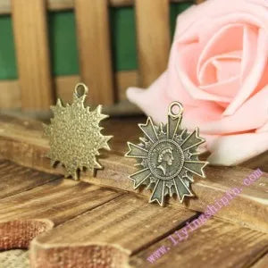 31MM Antique Silver Zinc Alloy Woman Head Charm Pendant for DIY Necklace Bracelet Jewelry Making