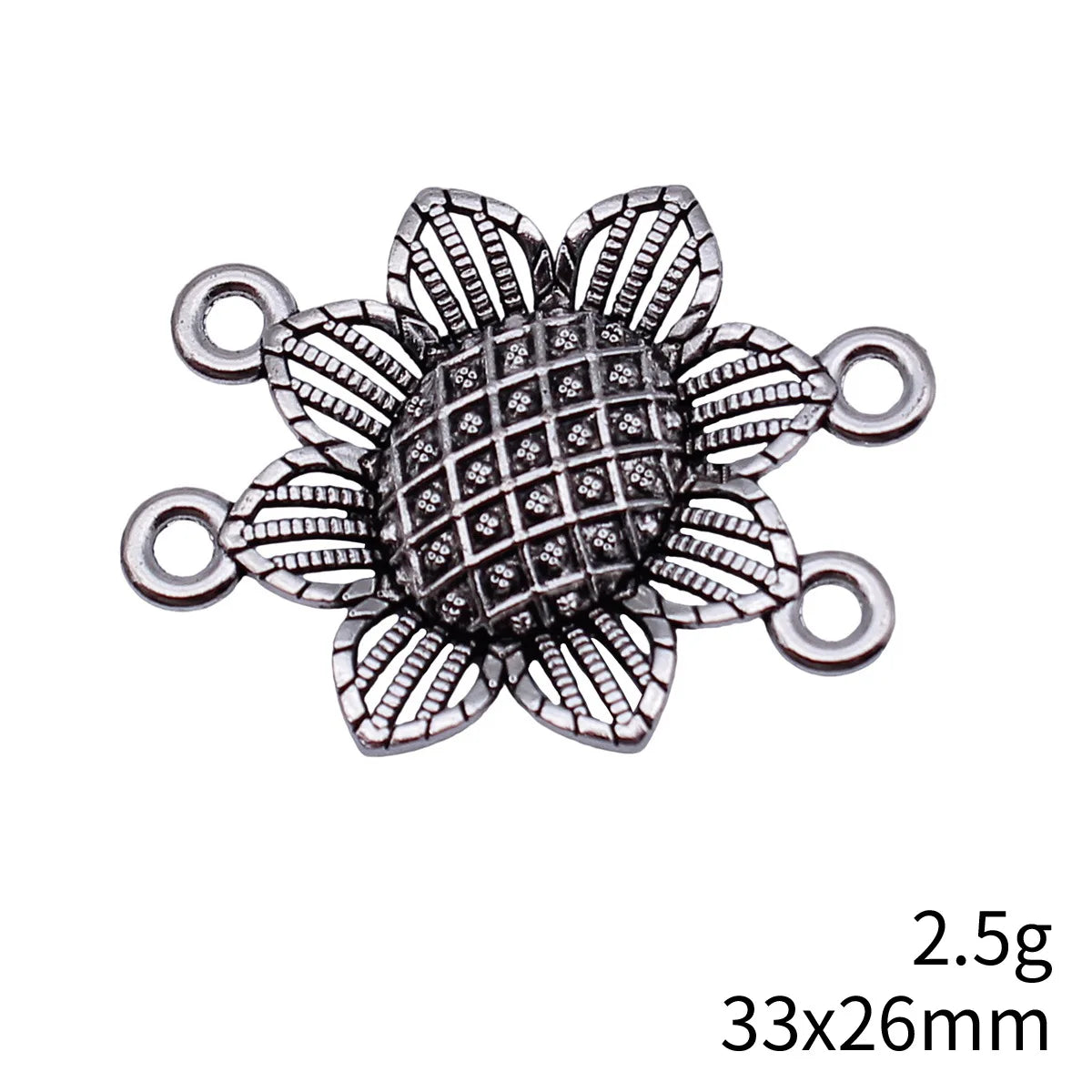 33x26mm 2.5g Antique Silver Zinc Alloy Four Hole Body Chain Connector Charm for Waist Chain Making