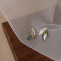 Fresh Green Leaf Stud Earrings Eco Alloy 14K Plated Custom Jewelry