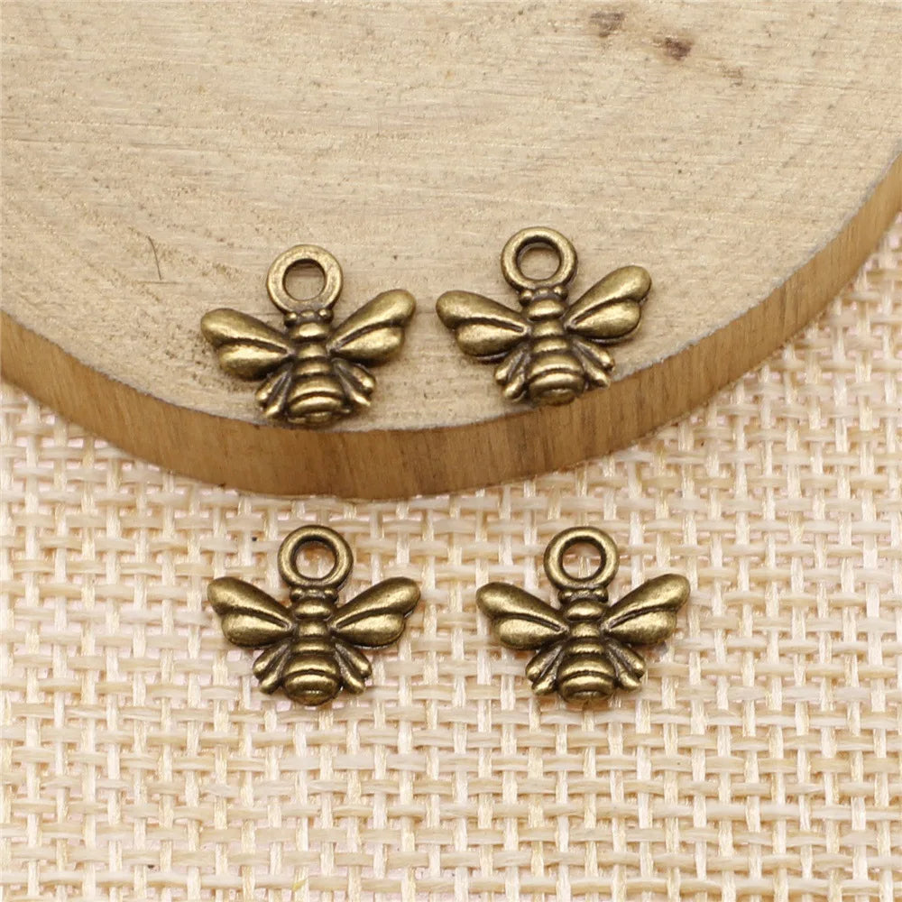 10x11mm 0.4g Multicolor Zinc Alloy Small Bee Charm Pendant for DIY Necklace Bracelet Jewelry Making
