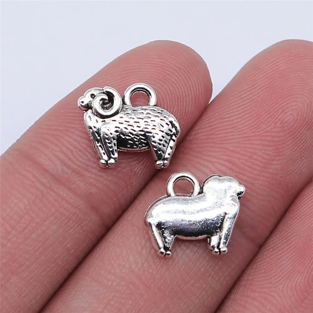 14x11mm 1.1g Antique Silver Zinc Alloy Sheep Charm Pendant for DIY Bracelet Necklace Jewelry Making