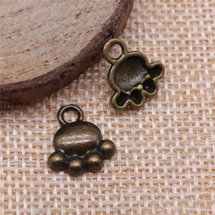 14x12mm 0.8g Antique Bronze Zinc Alloy Paw Charm Pendant for DIY Cute Animal Jewelry Making