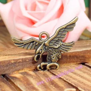 44x32MM Antique Silver Zinc Alloy Eagle Charm Pendant for DIY Necklace Bracelet Jewelry Making
