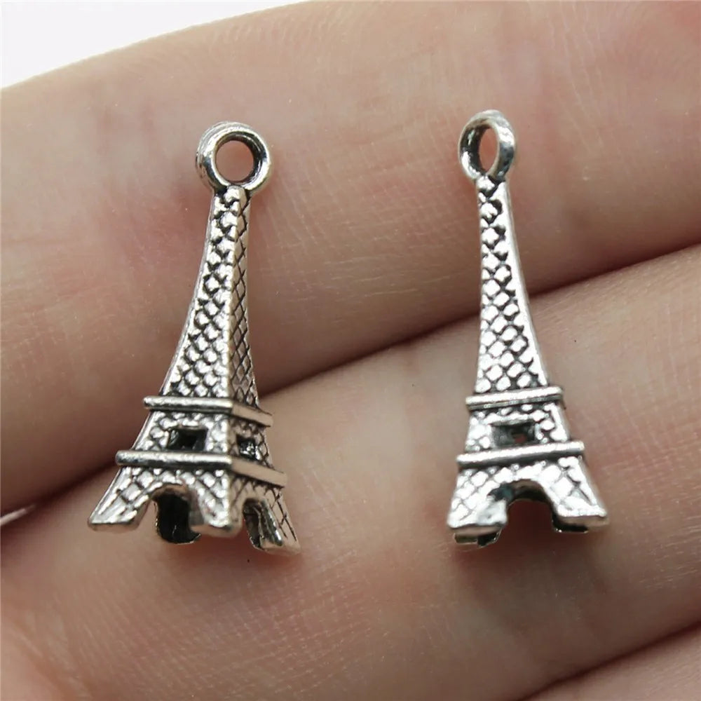21x8mm 1.2g Multicolor Iron Eiffel Tower charm pendant for DIY necklace bracelet jewelry making