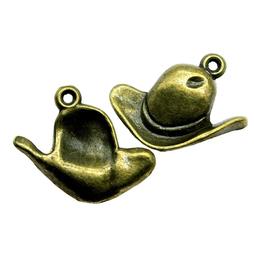 23x20mm 2.2g Multicolor Zinc Alloy Hat Charm Pendant for DIY Necklace Bracelet Making