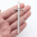 85x24mm 4.7g Multicolor Zinc Alloy Long Sword Charm Pendant for DIY Necklace Keychain Jewelry Making