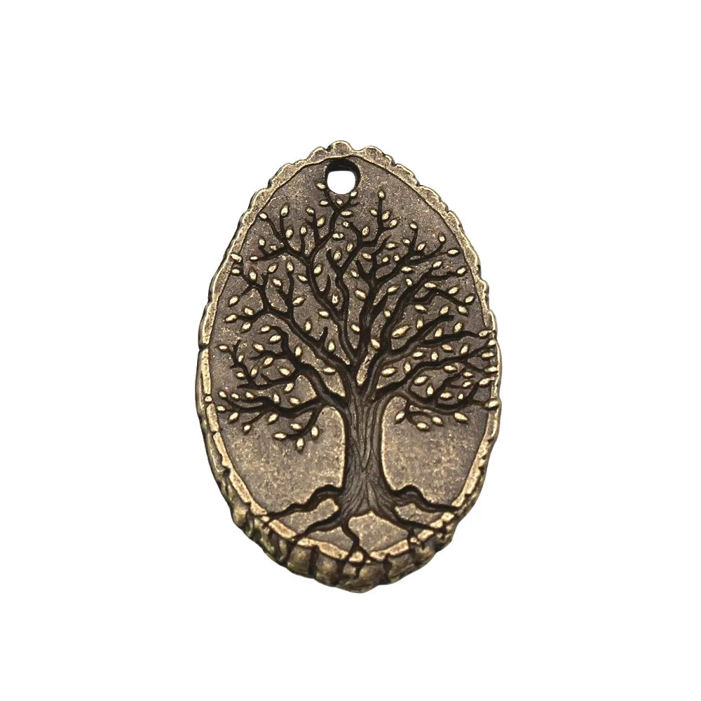 26x17mm 2.89g Multicolor Zinc Alloy Tree of Life Charm Pendant for DIY Bracelet Necklace Making