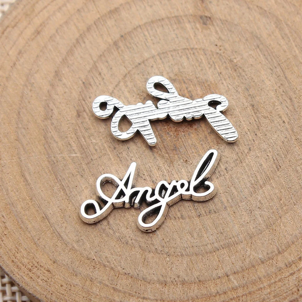 21x10mm 0.64g Antique Silver Zinc Alloy Angel Charm Pendant for DIY Bracelet Necklace Jewelry Making