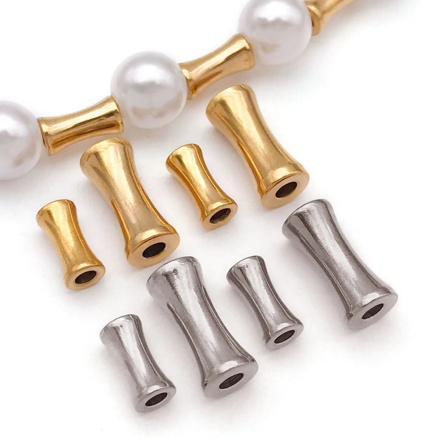 Vacuum Plated Stainless Steel Barrel Tube Spacer Beads for DIY Bracelets Necklaces