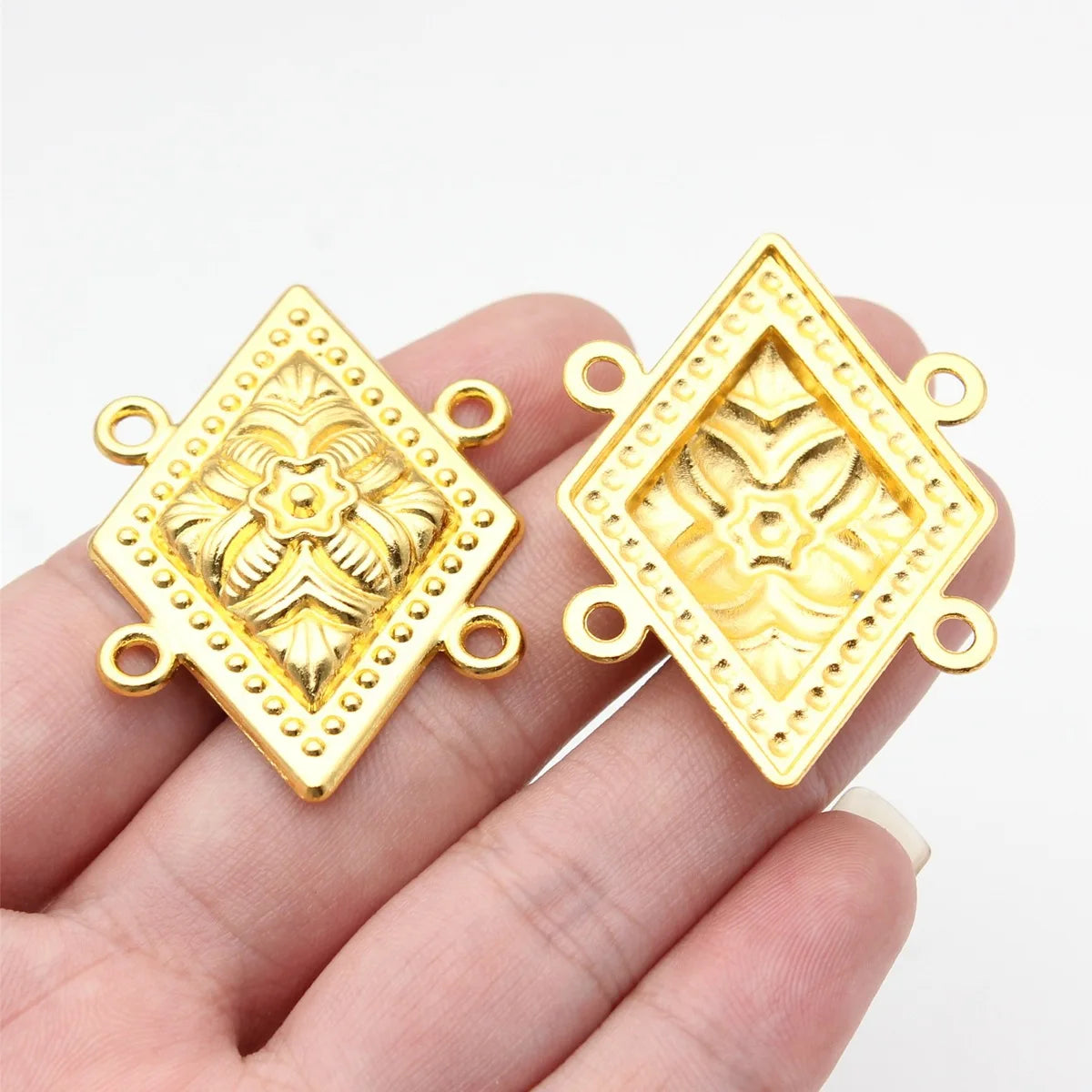 31x43mm 4g Multicolor Zinc Alloy Four Hole Body Chain Connector Charm for Waist Chain Forehead Chain