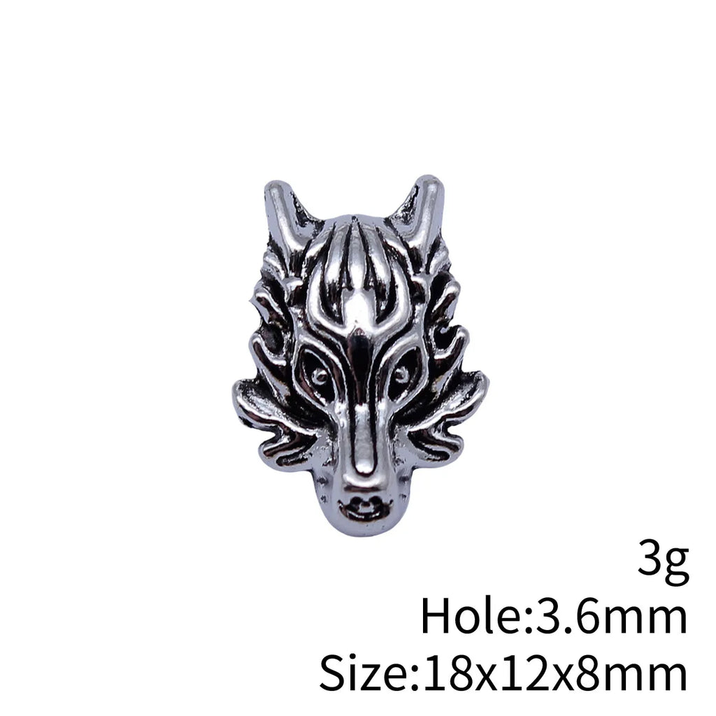 18x12x8mm 3g Multicolor Zinc Alloy Dragon Head Loose Metal Beads for DIY Bracelet Necklace Making