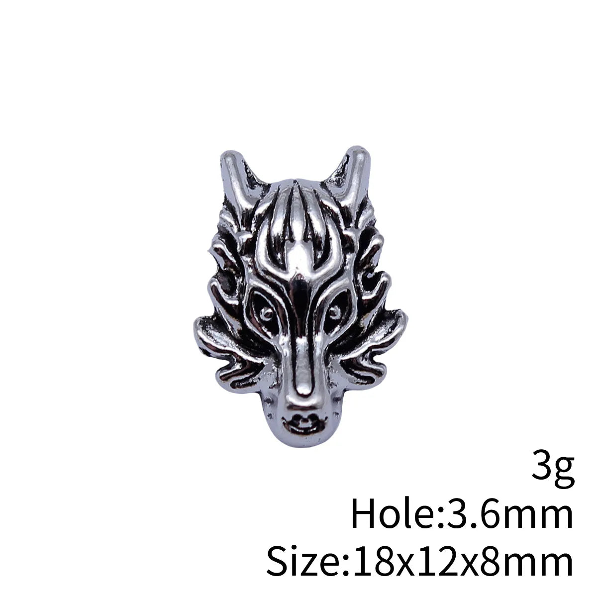 18x12x8mm 3g Multicolor Zinc Alloy Dragon Head Loose Metal Beads for DIY Bracelet Necklace Making